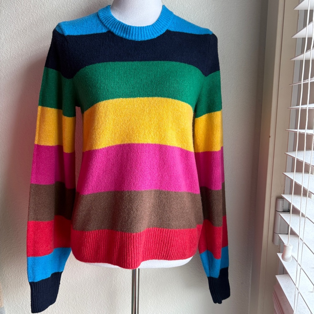 GAP Women's Happy Stripe CashSoft Rainbow Stripe Pullover Sweater XS